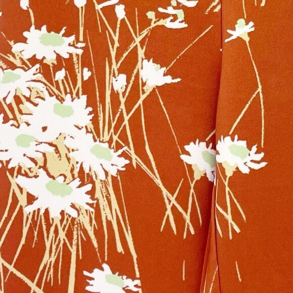 Urban Outfitters UO Dalila Low-Rise Retro 70s Floral Flare Pant Rust Size Small - Picture 5 of 13